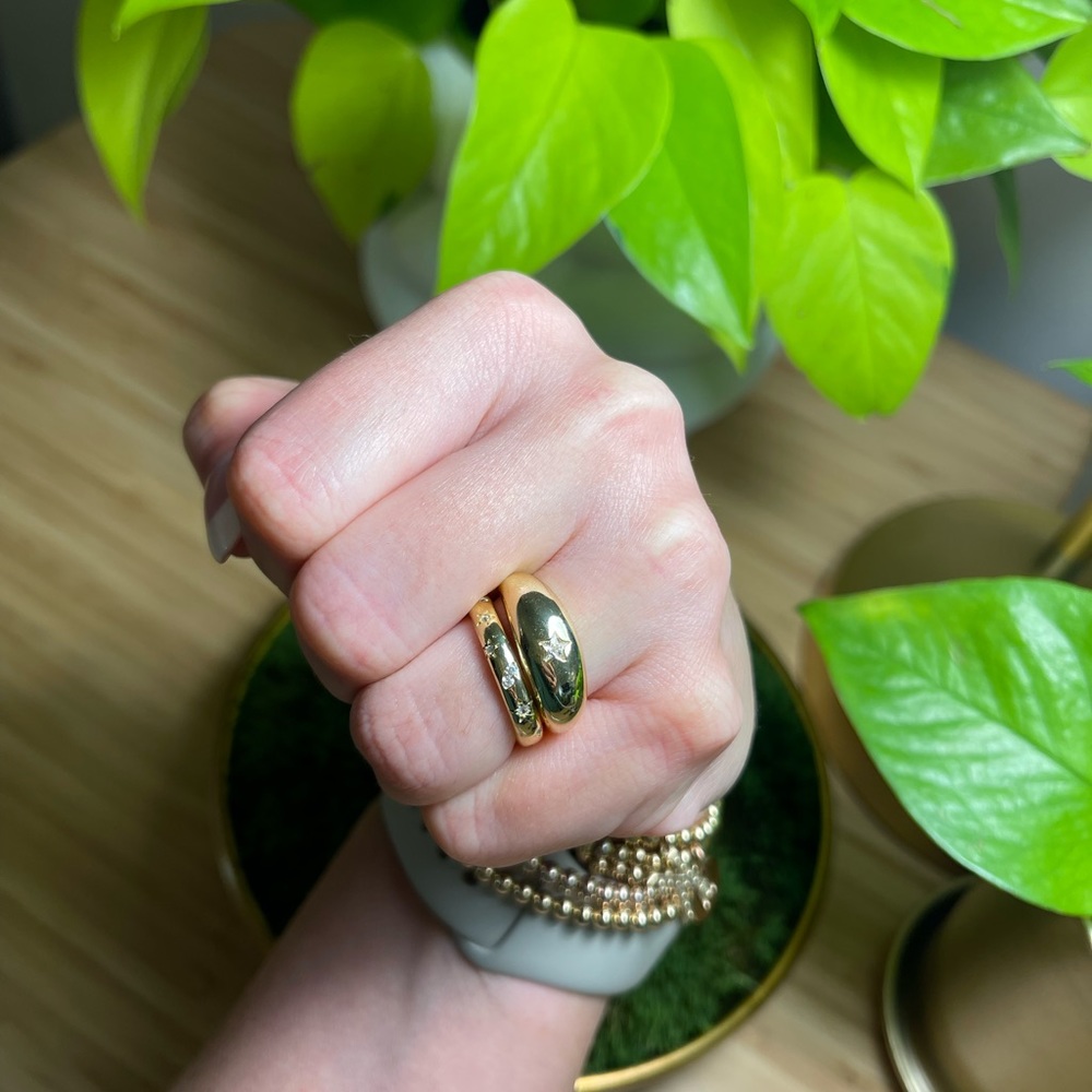 Stackable Rings 7 Gold Plated Sterling Silver - image 1